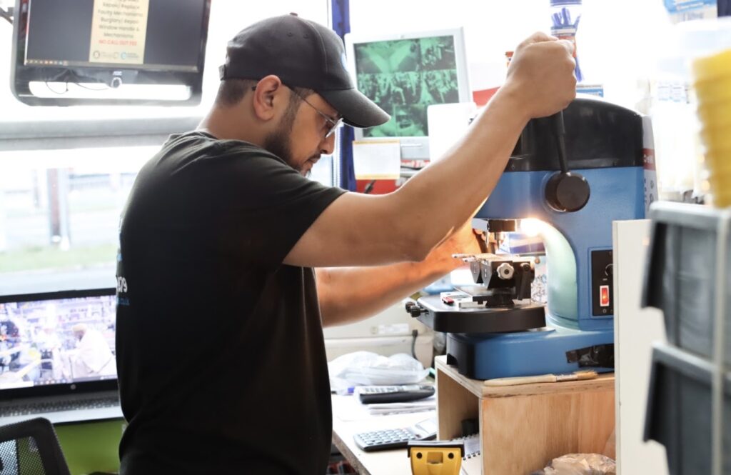Key cutting service at Burhani Hardware and Locksmith Services in Bradford