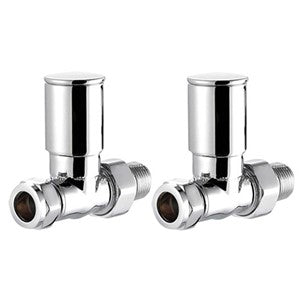 XAV641 - Round Straight Radiator Valves - Pair - Chrome — representative product photograph