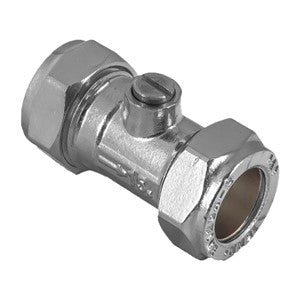KPISO15 - KeyPlumb - Straight Isolation Valve - Chrome - 15mm — representative product photograph
