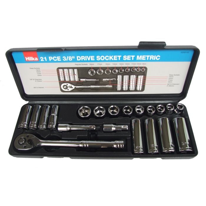 Hilka 21 pce 3/8" Drive Socket Set Metric