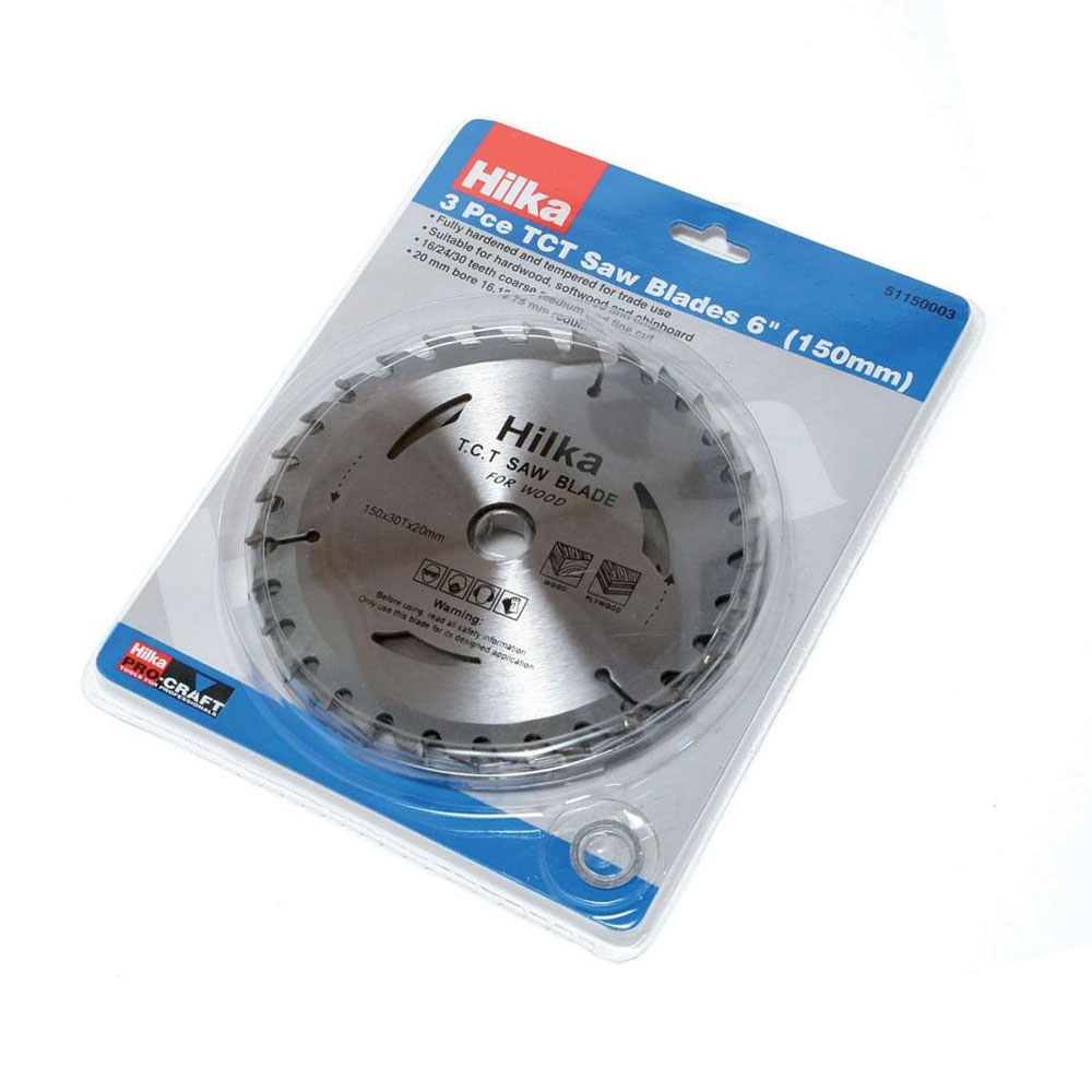 Hilka 3 pce 6" (150mm) TCT Saw Blades