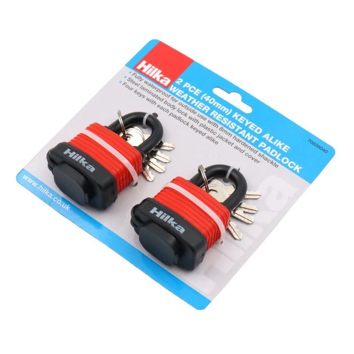Hilka 40mm 2 pce Weather Resistant Padlock