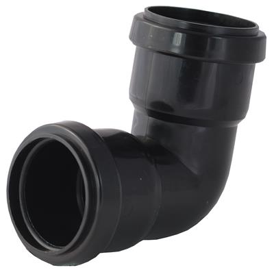 Tetraflow 40mm Push-Fit 90° Waste Bend — Black