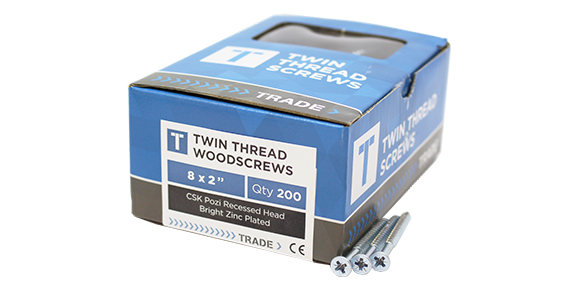 Samac BZP Twinthread Pozi countersunk woodscrews
