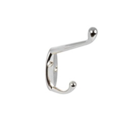 Securit chrome hat and coat hooks, 105mm pair