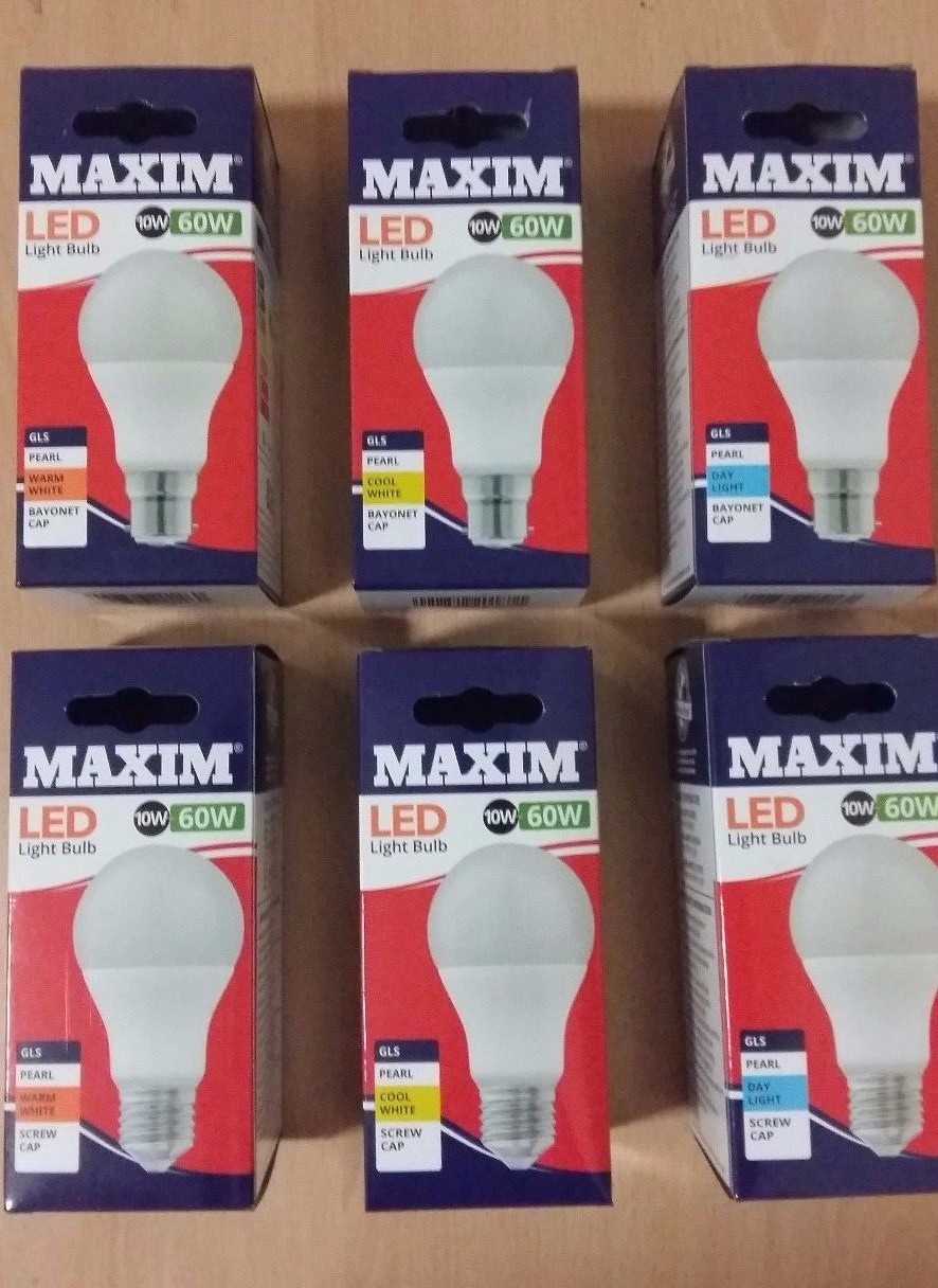 5W=40W Maxim LED GLS B22 WW Pearl SWx10