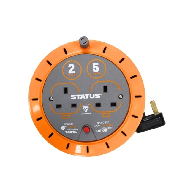 5 Mtr 2 Socket 10A TC Cable Reel