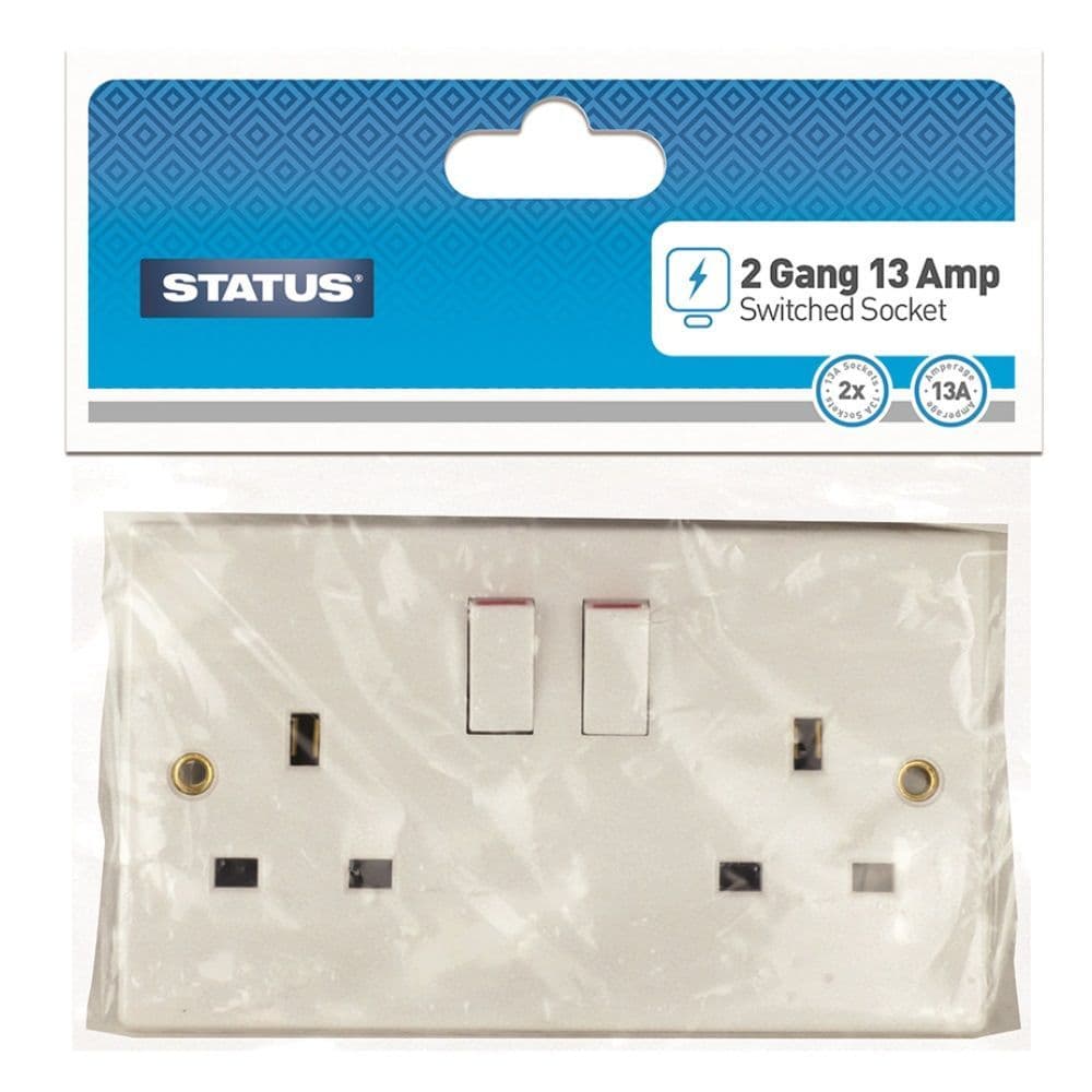 Status 2 Gang 13A Switched Wall Socket CDU X 8